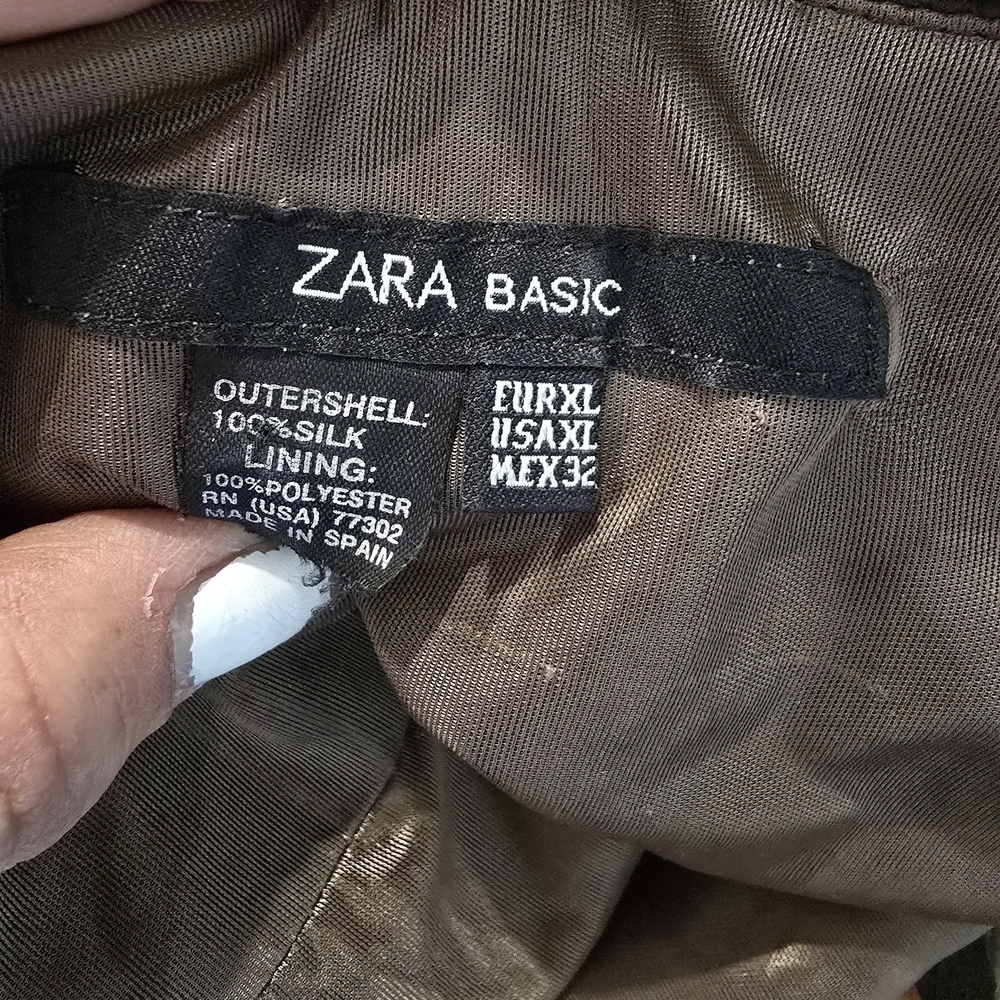 Zara Women’s 100% Silk Floral Skirt Vintage Size XL - Picture 4 of 5